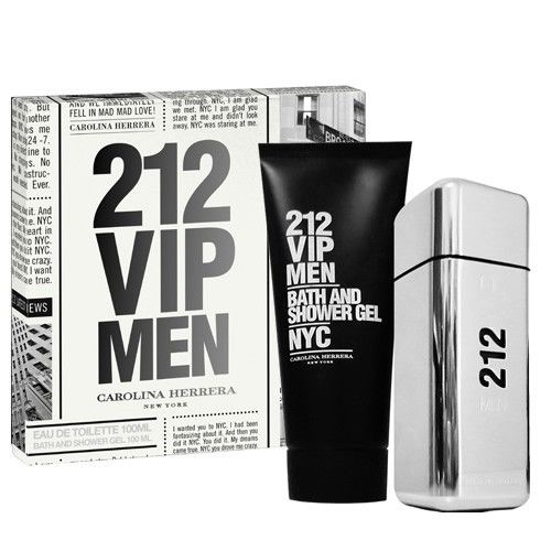 Kit 212 VIP MEN EDT 100ml + Gel de banho 100ml